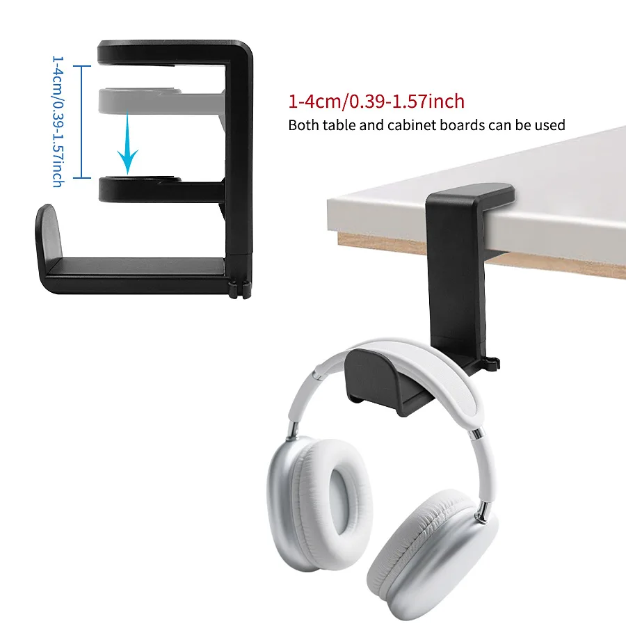 Headphone Stand Desk - 360 ° 回転ヘッドフォンスタンド調節可能パンチなしデスクトップヘッドセットホルダーゲームヘッドセットデスクハンガーフックソニーヘッドフォン用