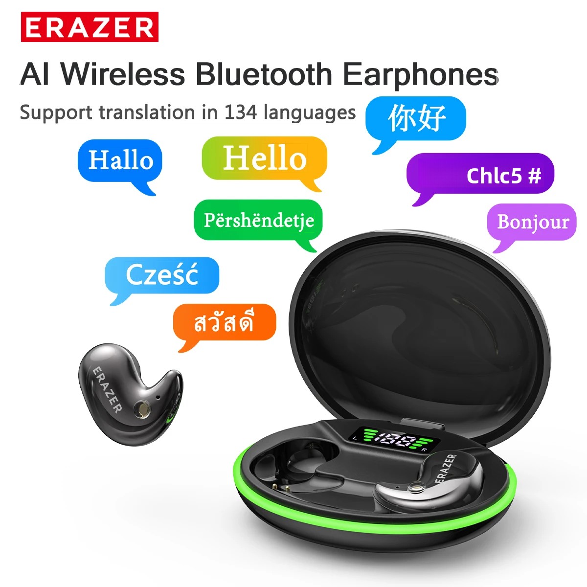 Wired Earphone Mic - EARZER XF58 インイヤー型Bluetoothヘッドホン マイク付き 翻訳機能搭載イヤホン TWS