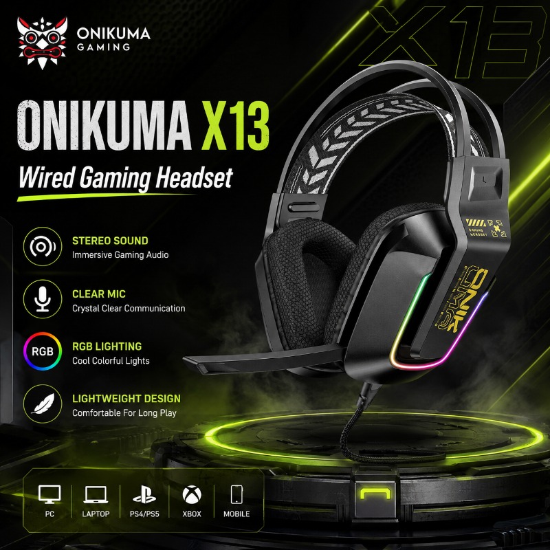 ONIKUMA X13 ゲーミングヘッドセット 有線RGBヘ - Gaming Headset Rgb のレビューと価格